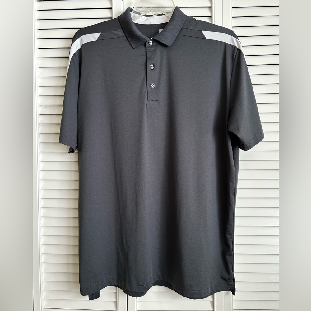Callaway Opti-Dry Golf Polo Shirt Stretch Short Sleeve Men's Large Gray White